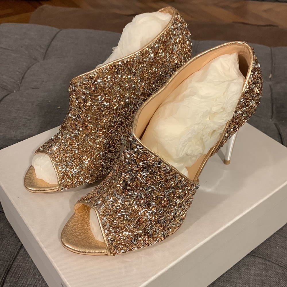 La Perla Gold and Silver Metallic Heels - Picture 3 of 7